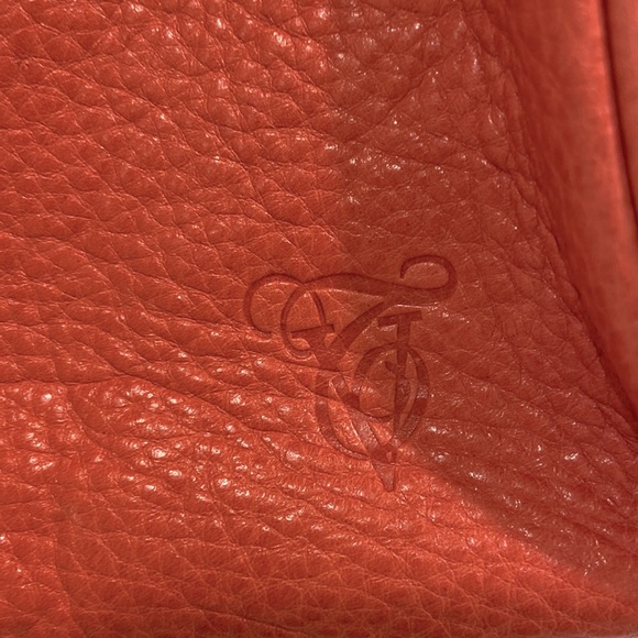 Tre Vero Leather Satchel, Papaya Orange - Picture 10 of 15